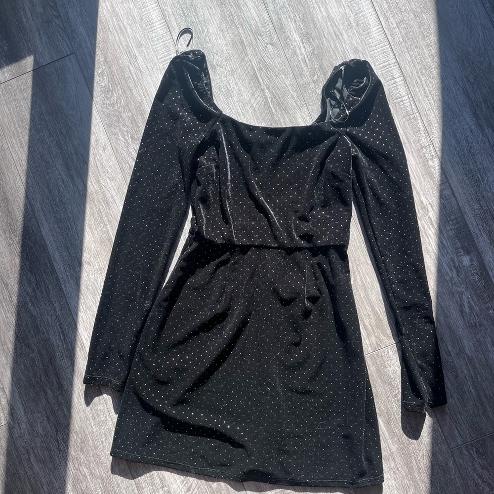 Francesca's Collections Black Long Sleeve Dress